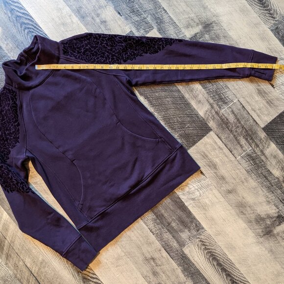 Lululemon Floral Flock Pullover Sweatshirt Black Cherry - Picture 6 of 7